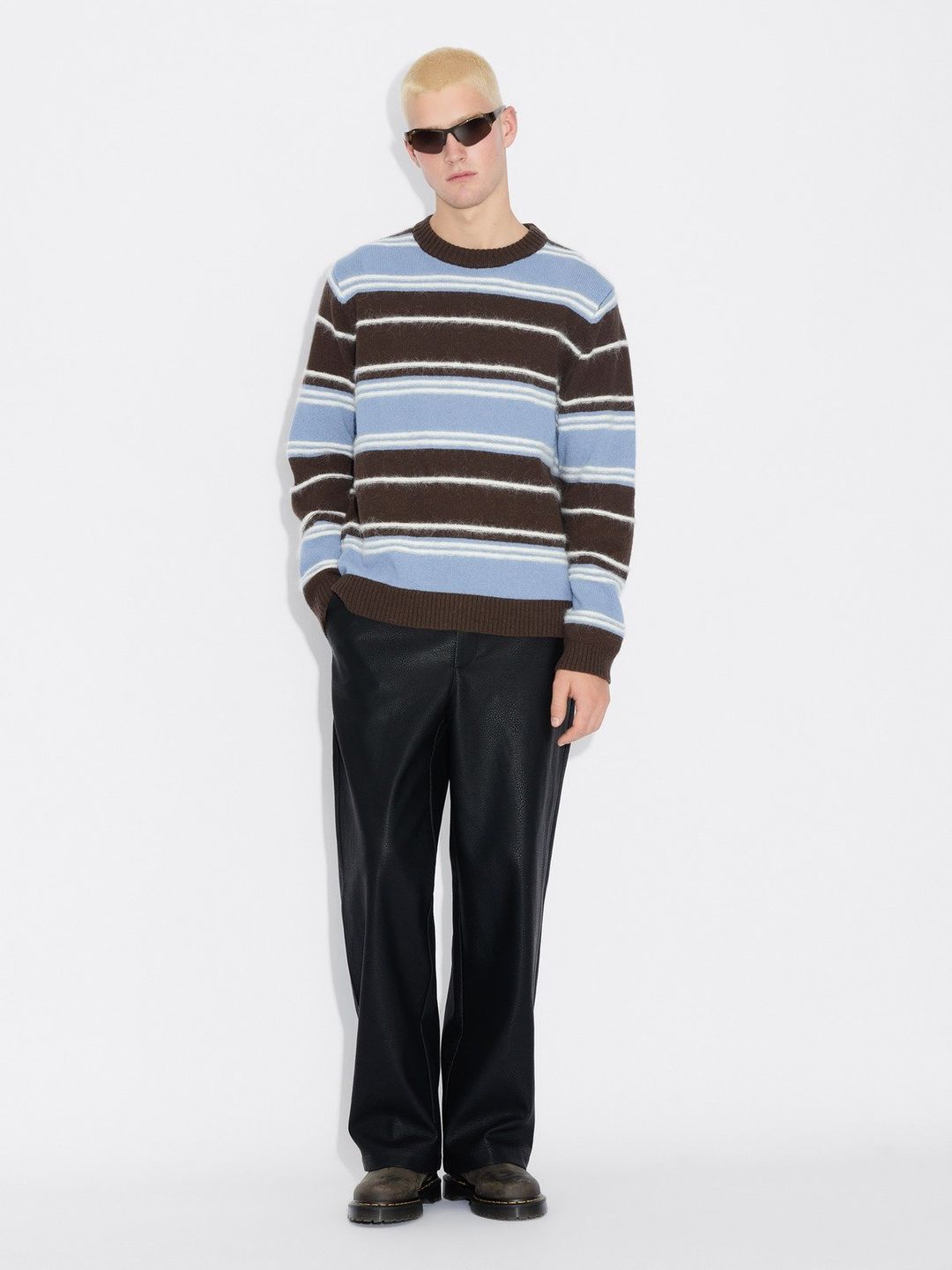 Wool Stripe Crew  Blue Stripe