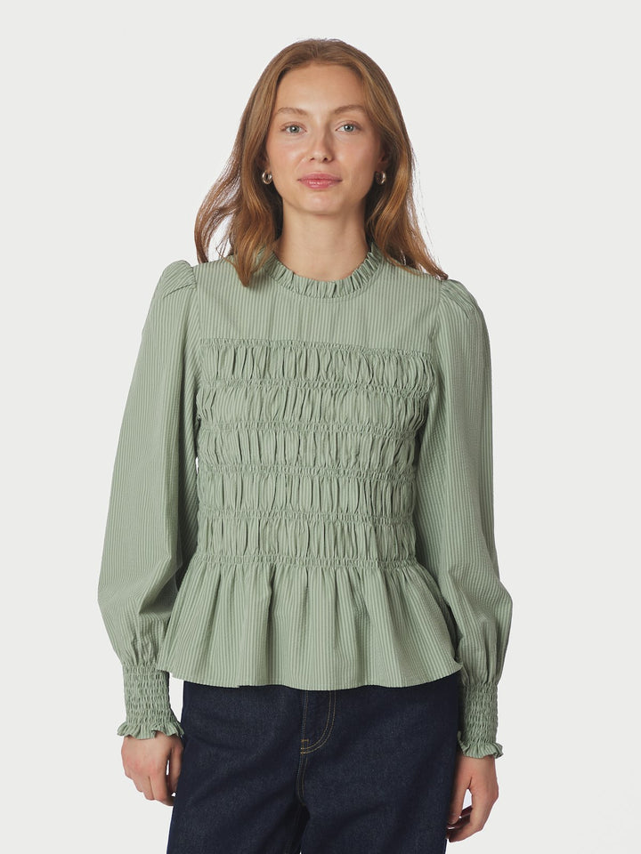 Possa Stripe Blouse  Dusty Green