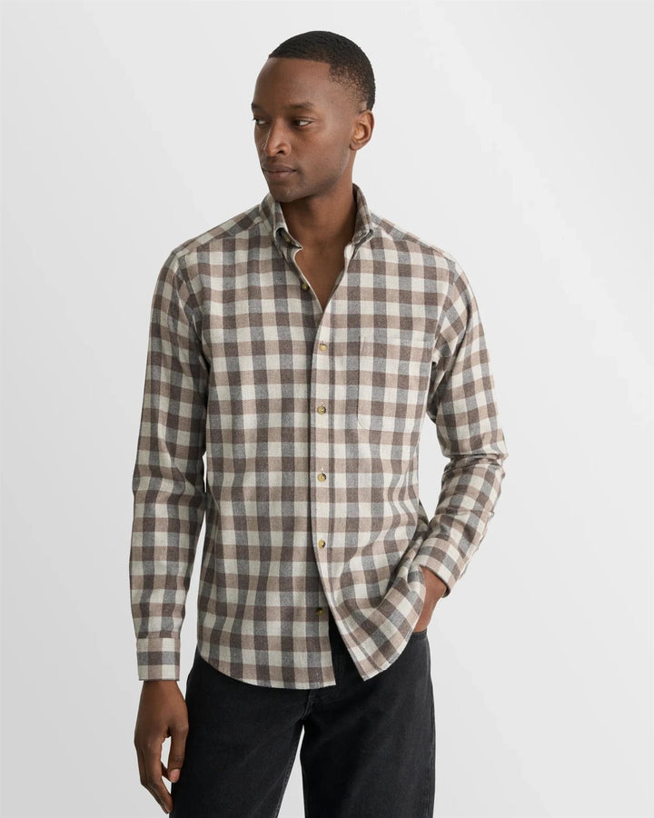 Block Check Flannel  Beige