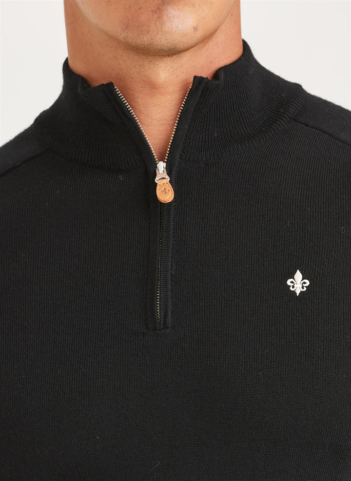 MERINO JOHN ZIP  Black
