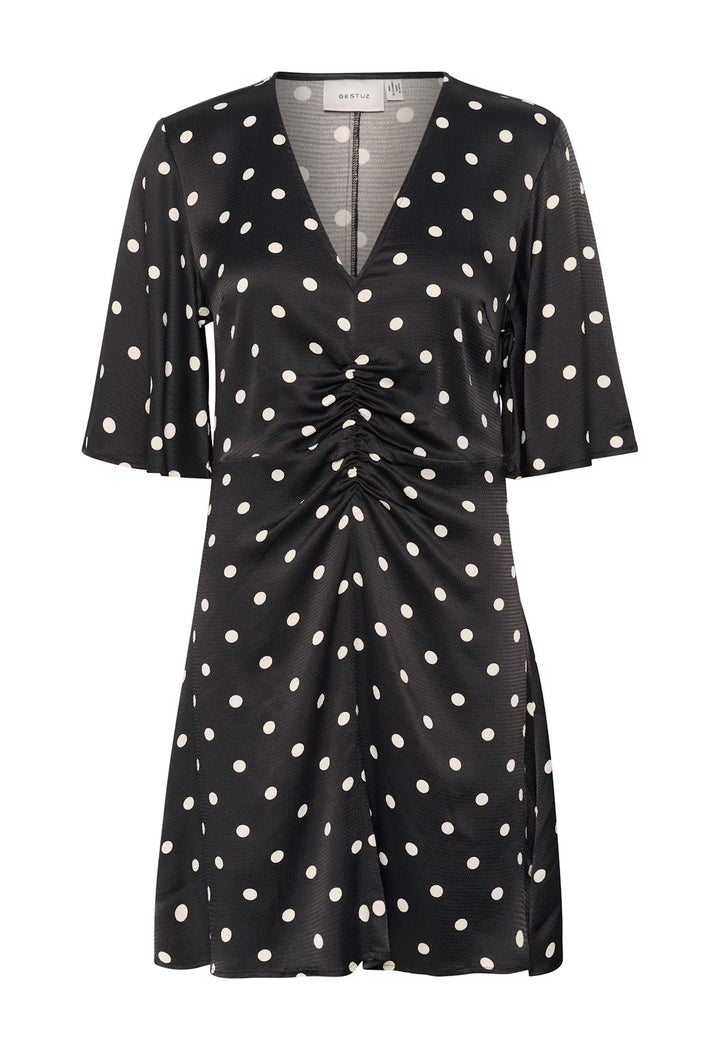 GZdotta P SS dress  Black With Egret Dot