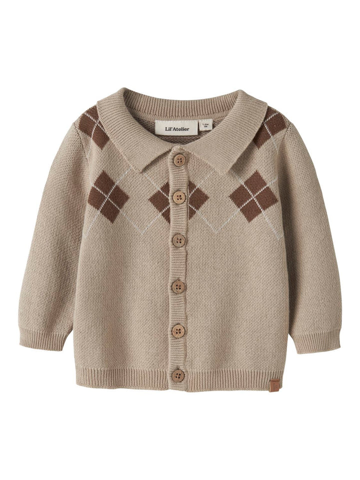 Ronan Ls Knit Polo Card Lysegrå