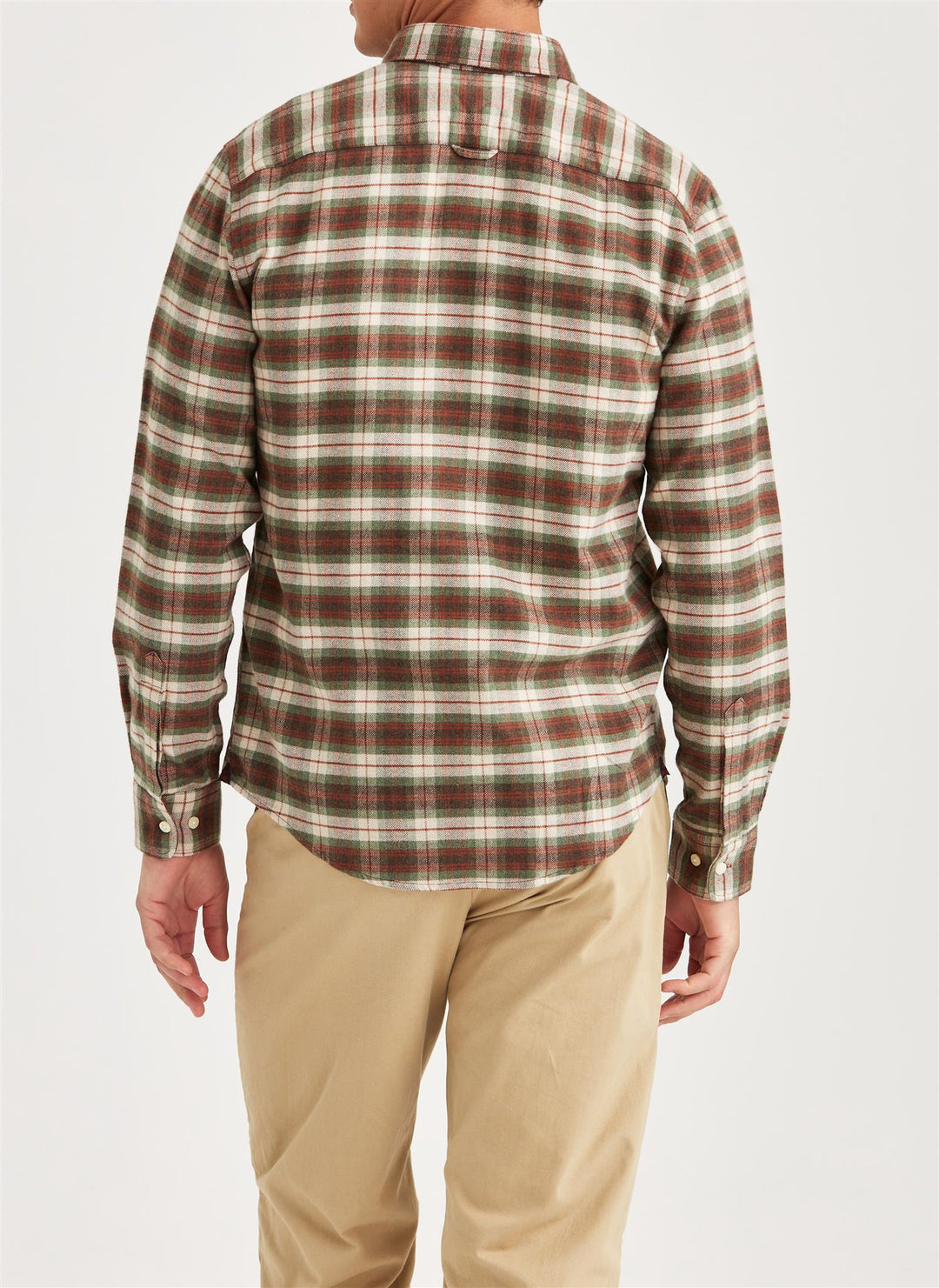 Flannel Check Shirt-Slim Fit  Olive