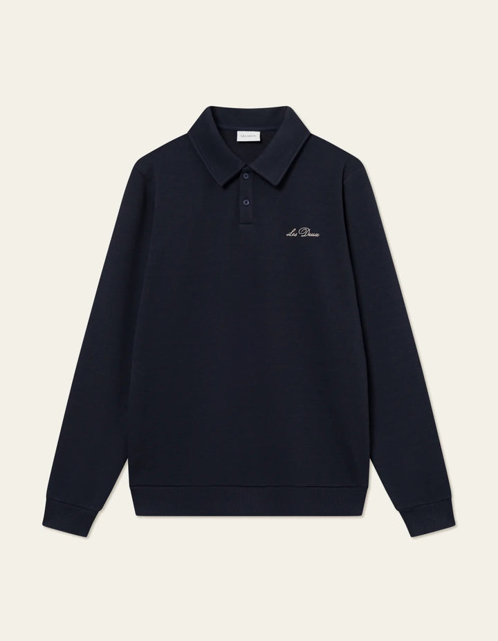 Ben Polo Piqué Sweatshirt  Dark Navy Blue