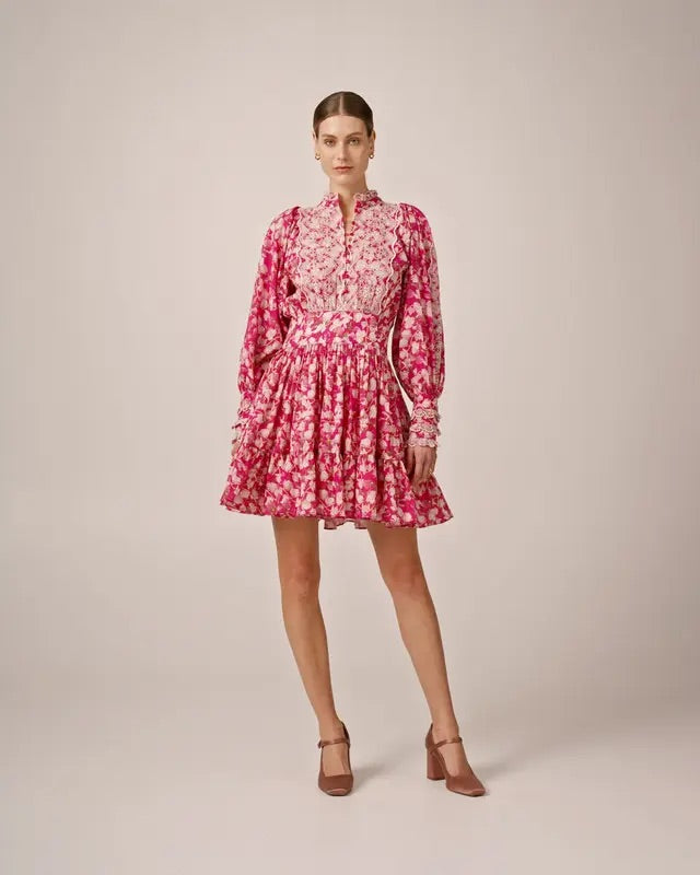 COTTON SLUB MINI DRESS  Poppy Meadow
