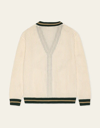lace knitted cardigan  Eggnog White