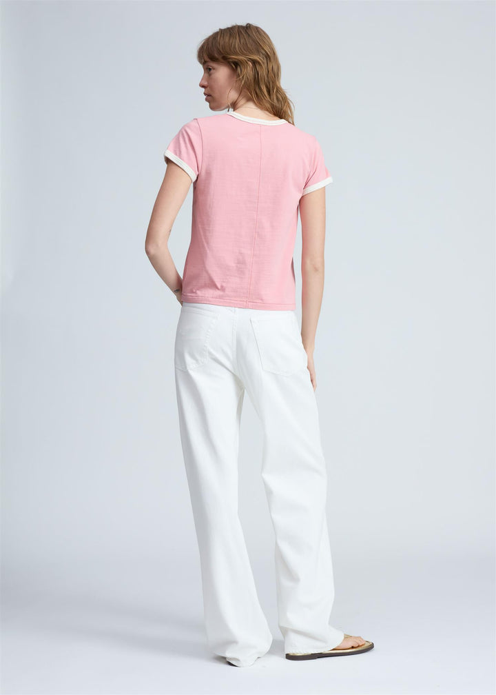 rb miami boxy ringer tee  Blush