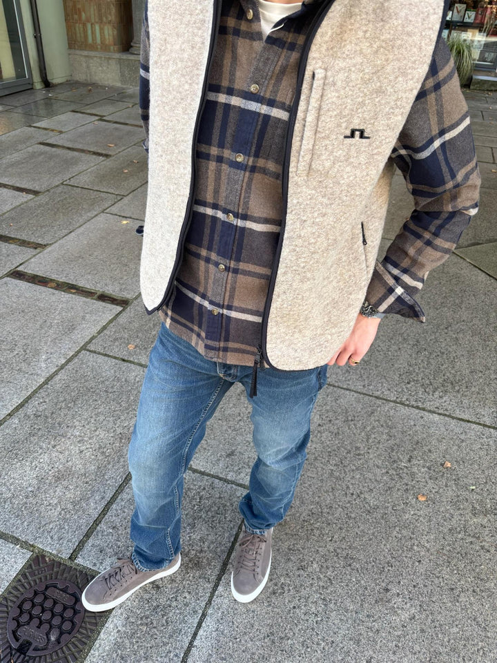Jeremy Check Flannel Shirt  Dark Navy Blue