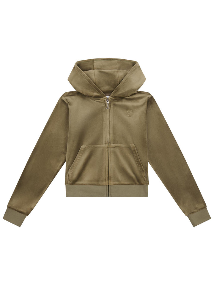 TONAL ZIP THROUGH HOODIE  Tea Leaf