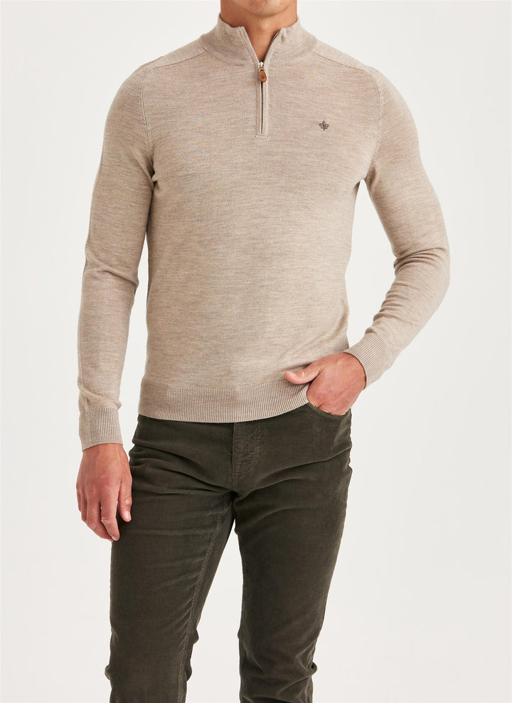 Merino John Zip  Khaki