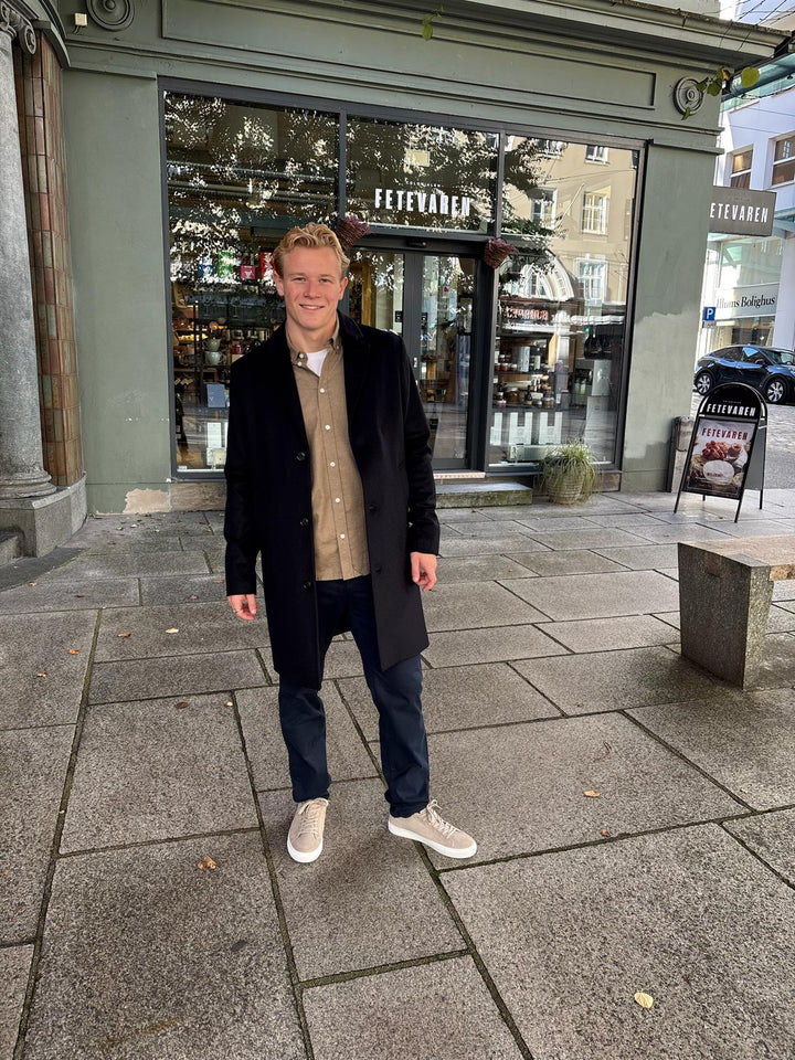 August Melton Cashmere Coat  Navy