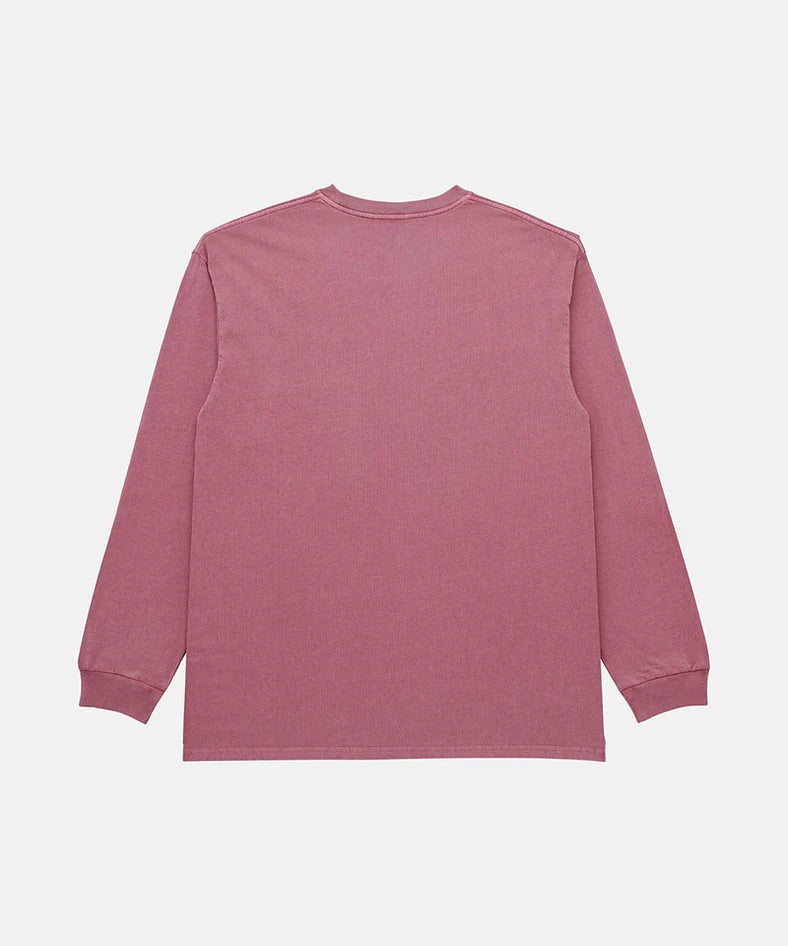 L/S POCKET TEE PIGMENT DYED  Red Pigment