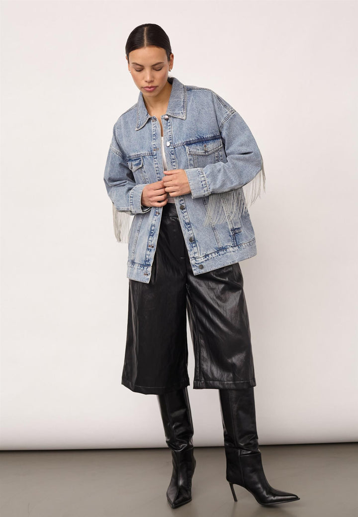 DeniseCC Denim Fringe Jacket  Bleach Denim