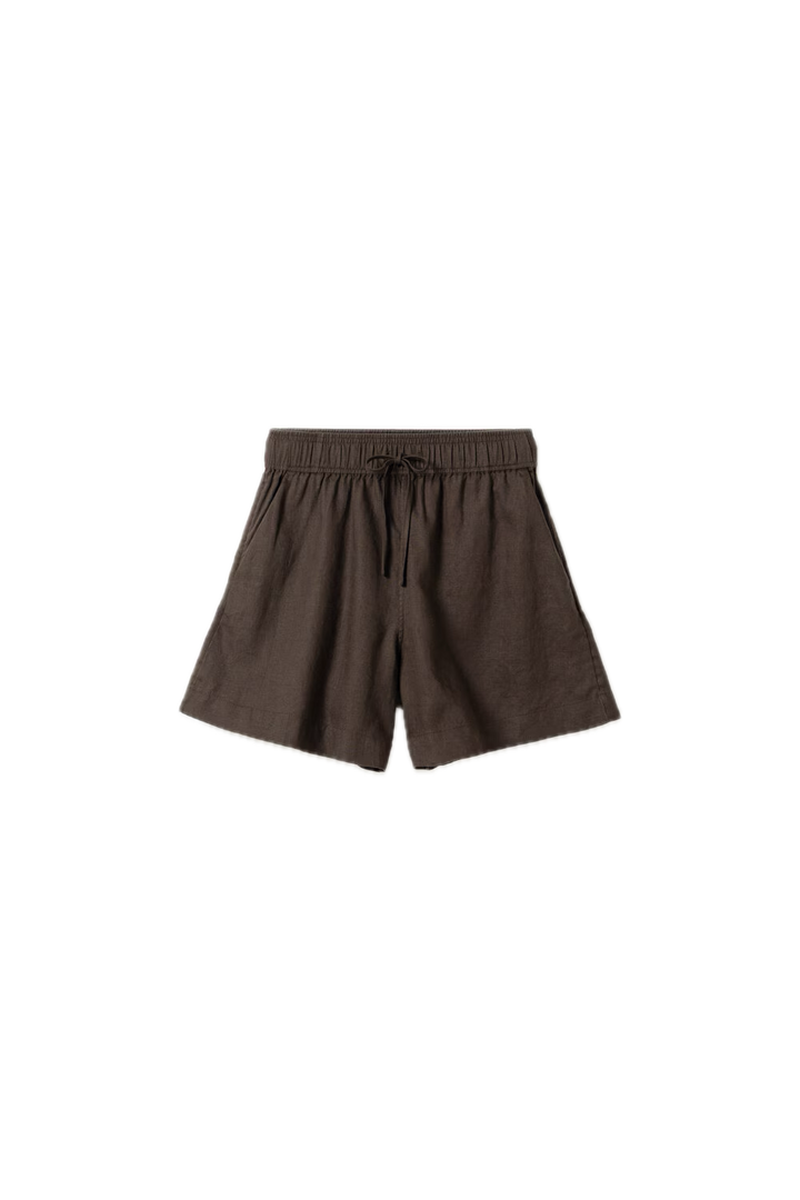 Melody Linen Shorts  Coffee