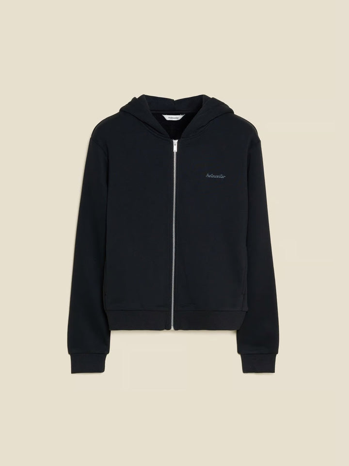 W Regular Zip Hoodie  Black