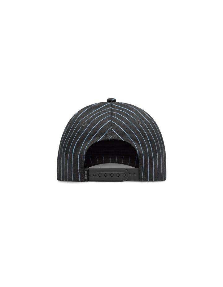 Blake W Pinstripe Baseball Cap  Raven Grey