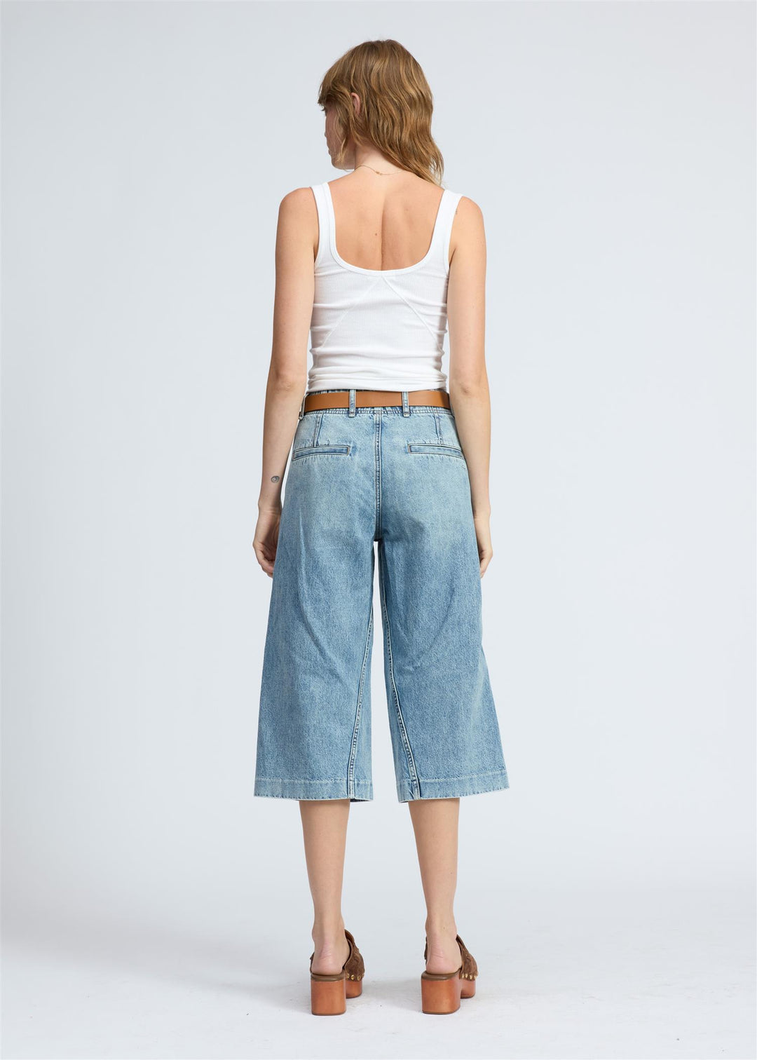 JAMIE HIGH-RISE TAILORED CULOTTE  Pacific