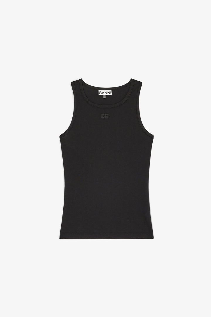 Soft Cotton rib Tank Top  Black