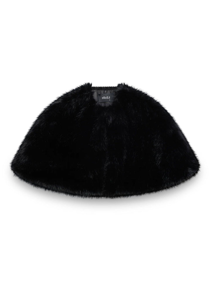 Izaya Fake Fur Cape Black