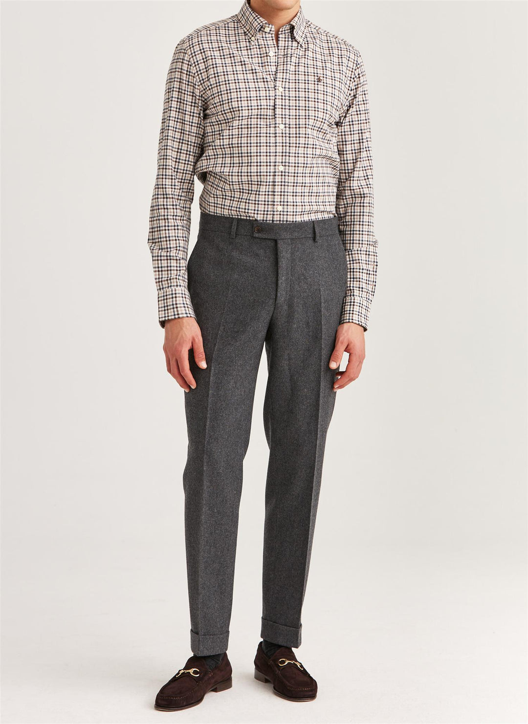 Watts Check Shirt-Slim Fit  Grey