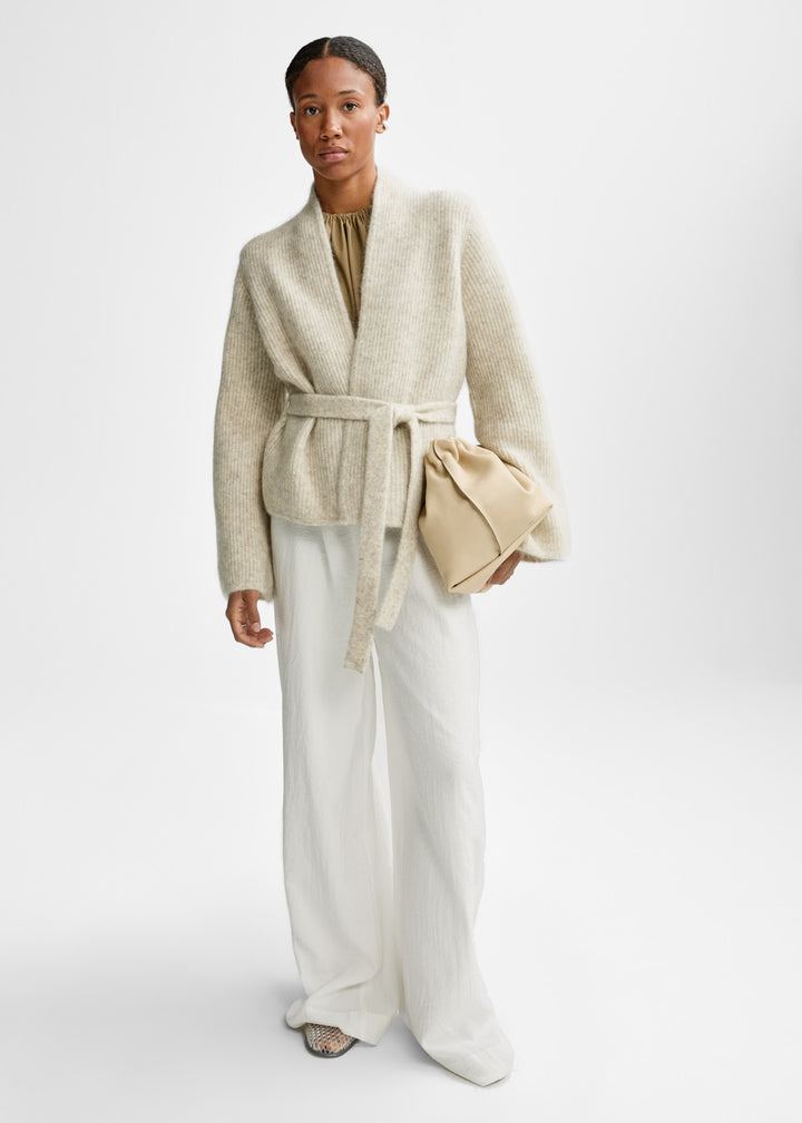 Lila Mohair Cardigan  Wheat