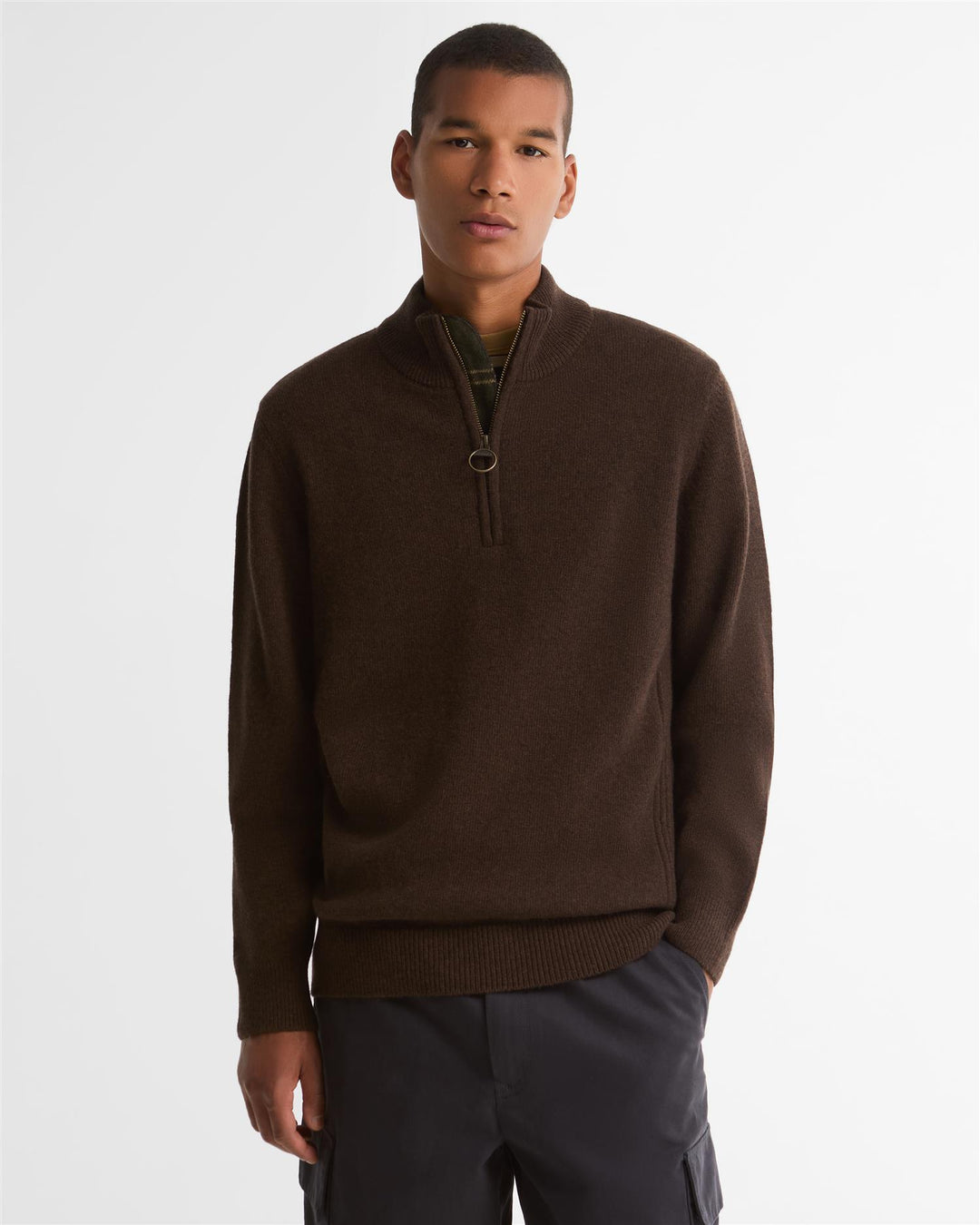 Barbour Holden Half Zip  Dark Oak