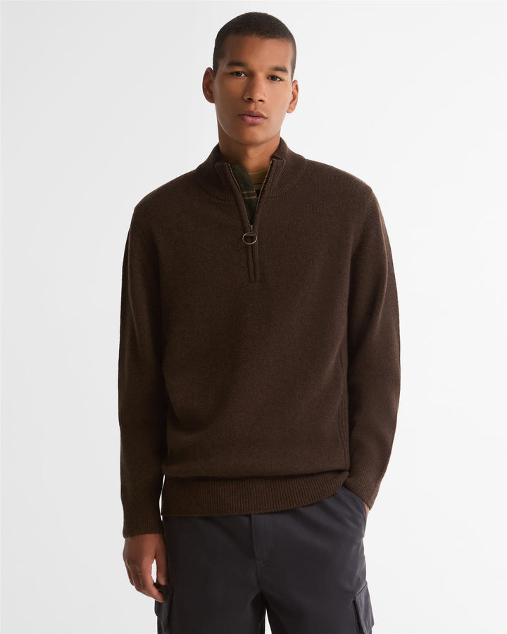 Barbour Holden Half Zip  Dark Oak