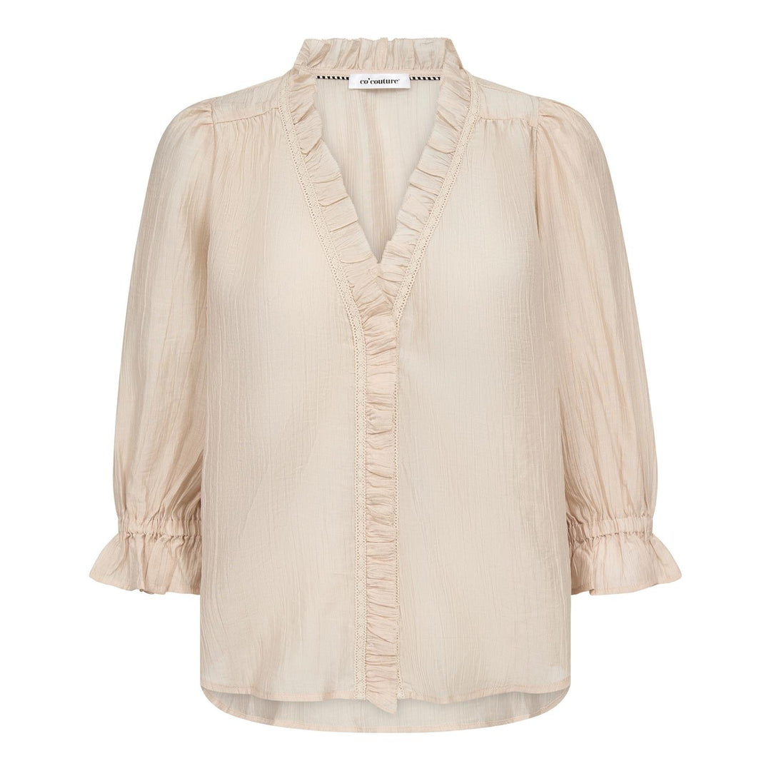 AviCC Lace SS V-Blouse  Mink