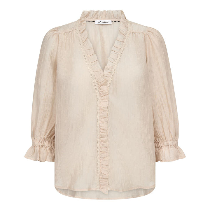 AviCC Lace SS V-Blouse  Mink