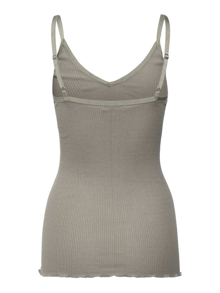 RWBelle Silk V-neck Elastic Top  Dried Sage