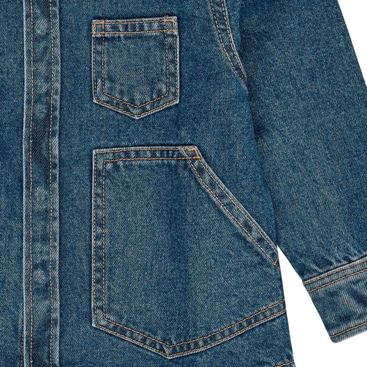 ORGANIC JEANS JACKET  Lt Blue Indigo Washed