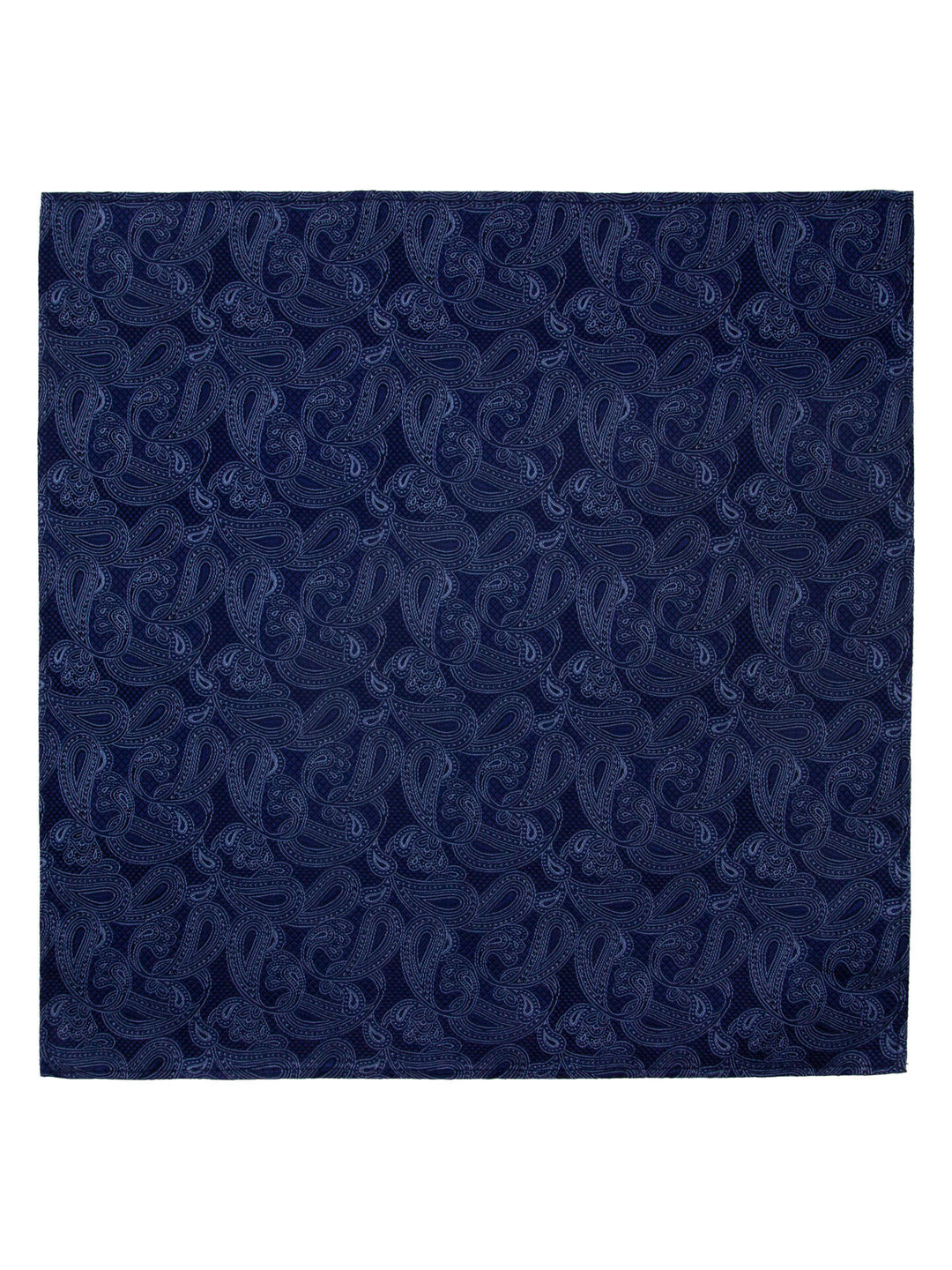 Santi silkeslips+lommetørkle mønstret  Jeans Blå