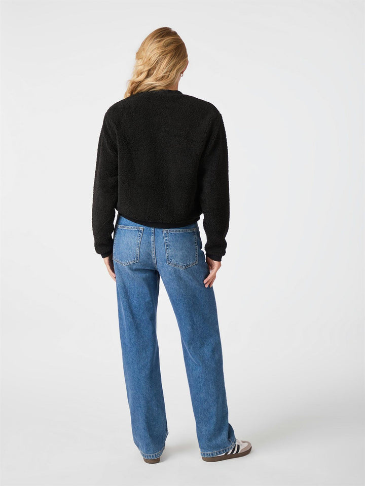 Limo Fluffy Knit Cardigan  Black