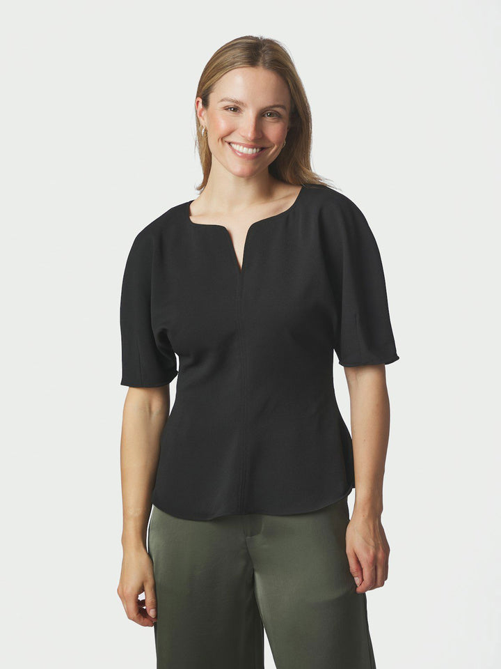 Josine Crepe Blouse  Black