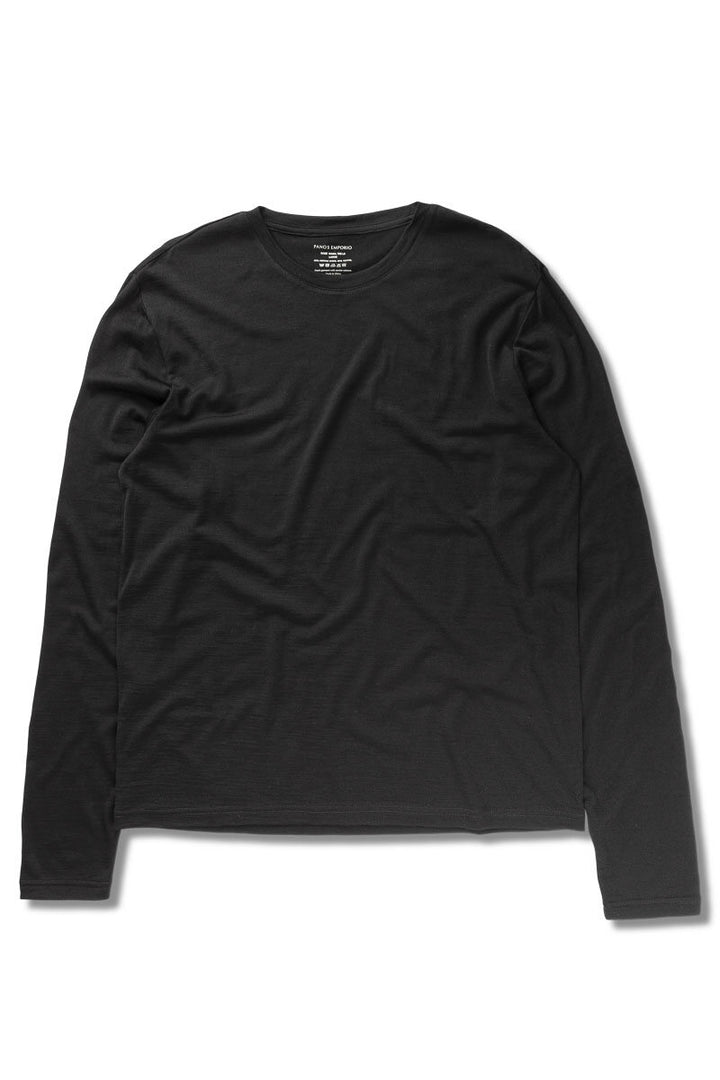 WOOL/TENCEL LONG SLEEVE  Black