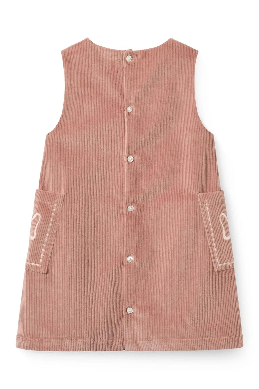 CORDUROY DRESS W. EMBROIDERY  Winter Rose
