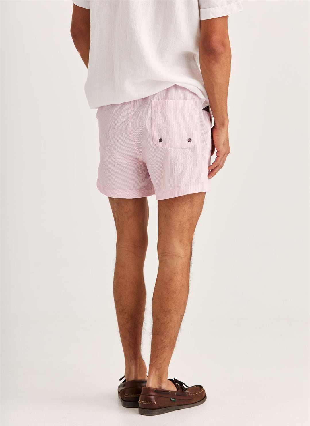 Morris Seersucker Bathing Trunks  Pink