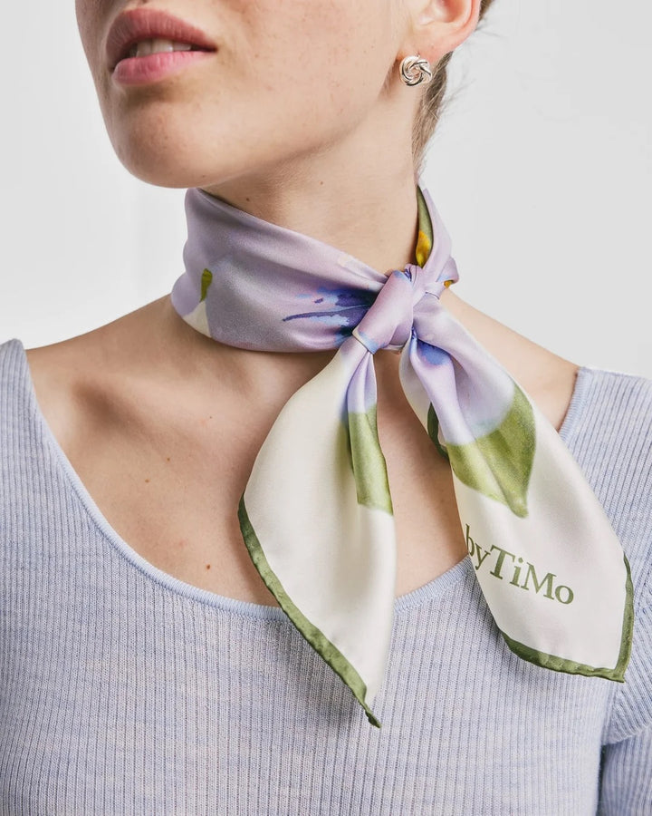 Silk Scarf Small  Celeste