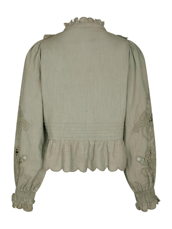 Petrine Embroidery Blouse  Smoke Green