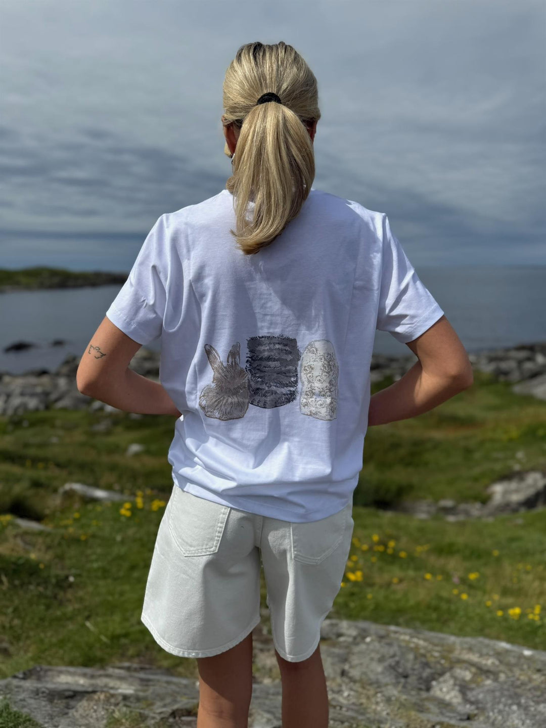 Basic Cotton Jersey Animals Relaxed T-shirt  Bright White