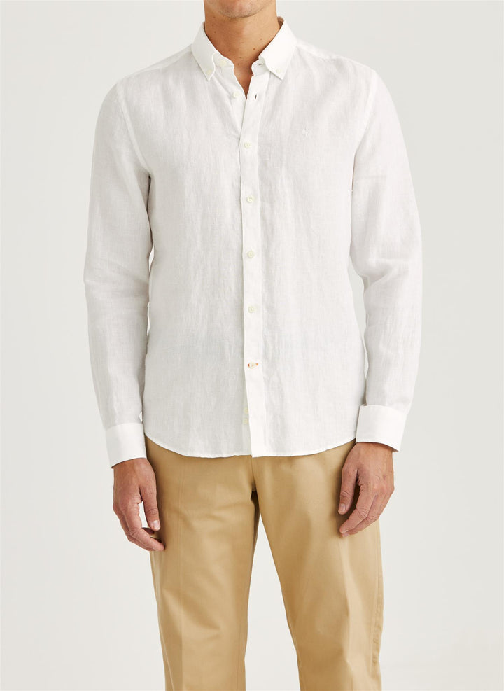Douglas BD Linen Shirt LS  White
