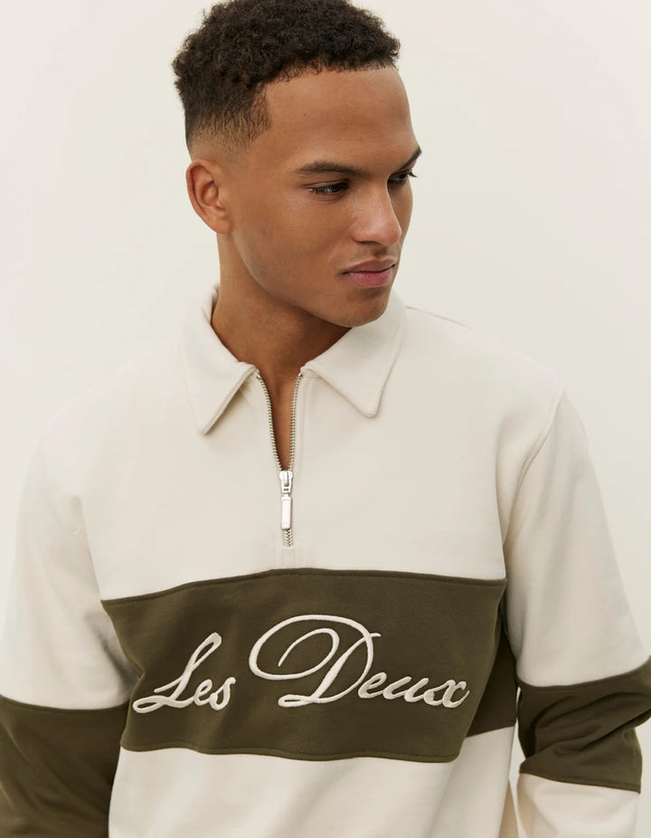 Cory Zipper Rugby Sweatshirt  Ivory
