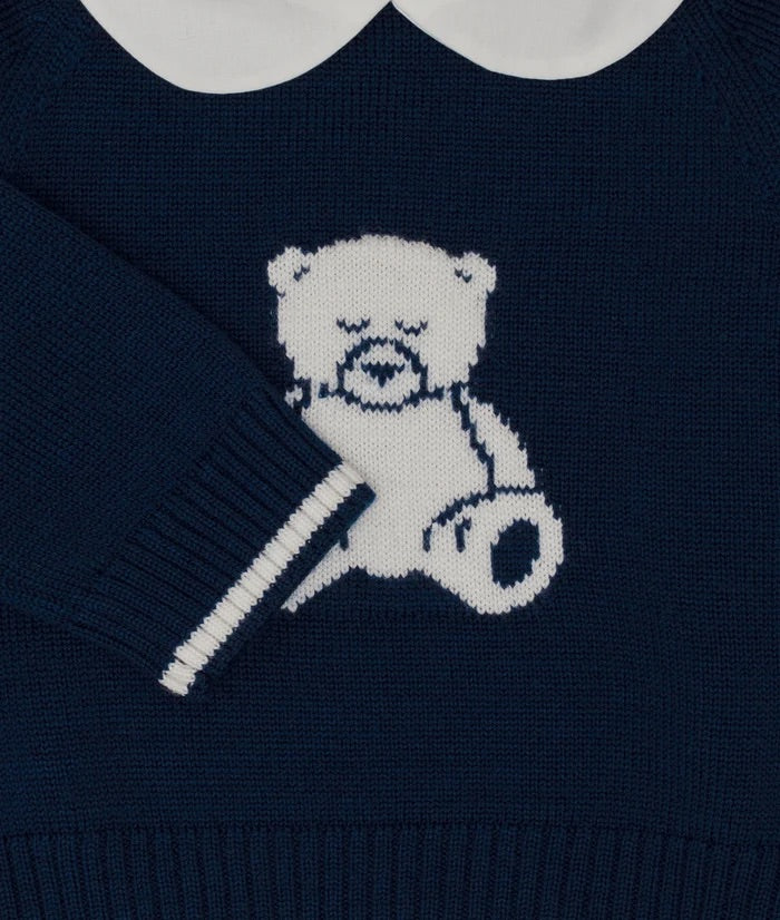Teddy Merino Sweater  Navy