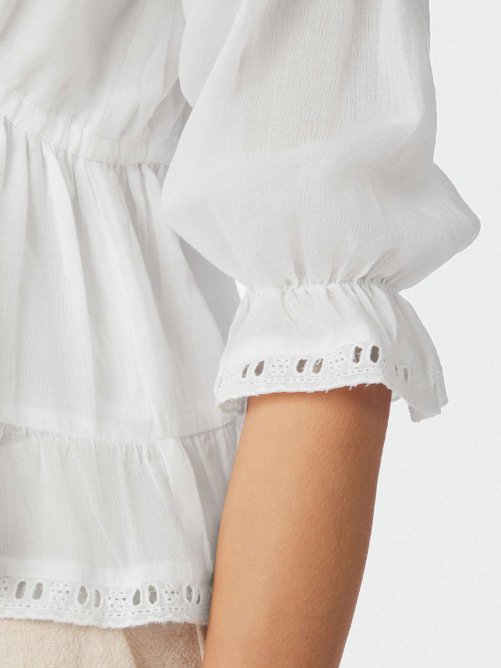 Adelia S Voile Blouse  White