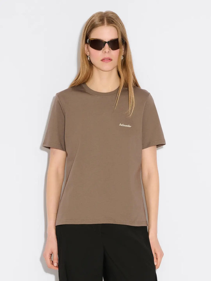 W Regular Tee  Taupe