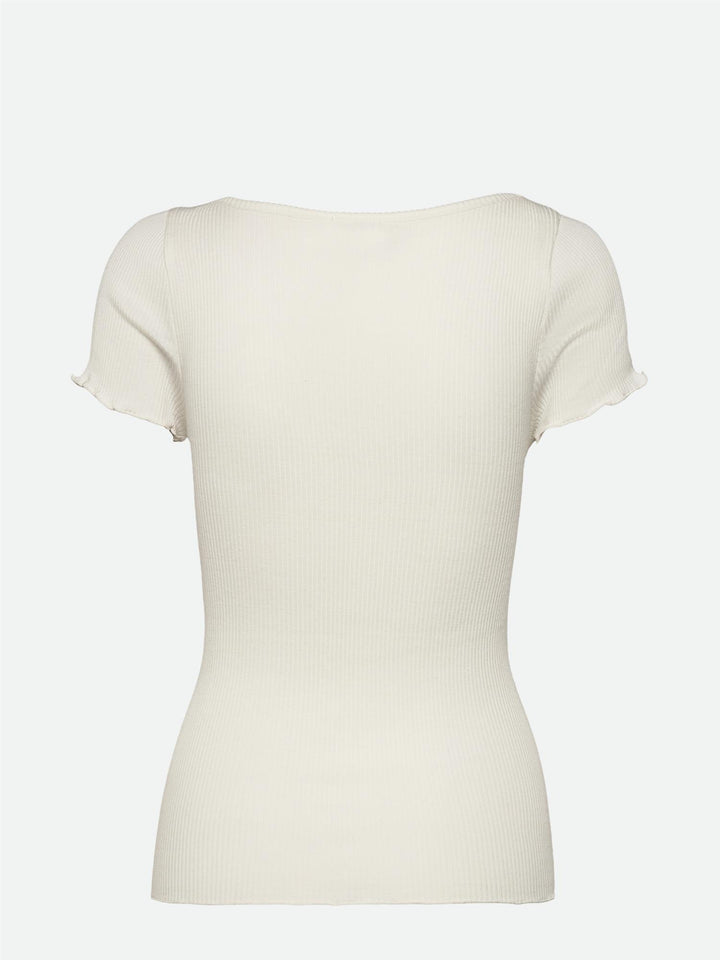 Benita SS Regular V-neck T-shirt  Ivory