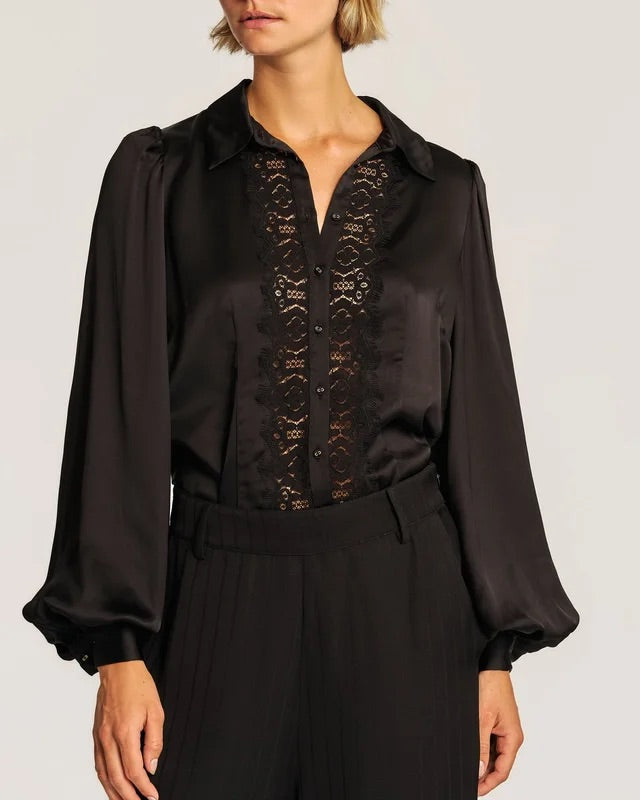 Satin Shirt  Black