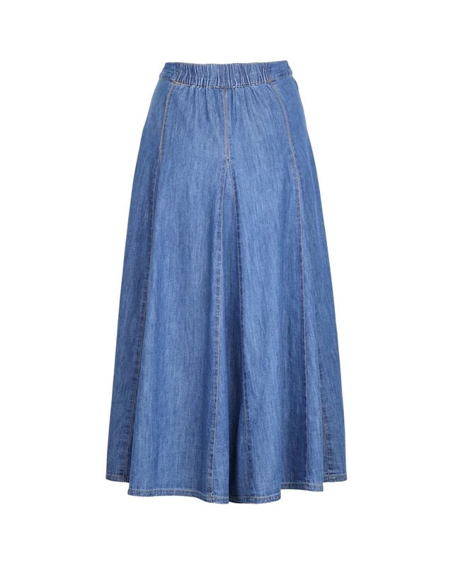 DENIM MIDI SKIRT  Dark Blue