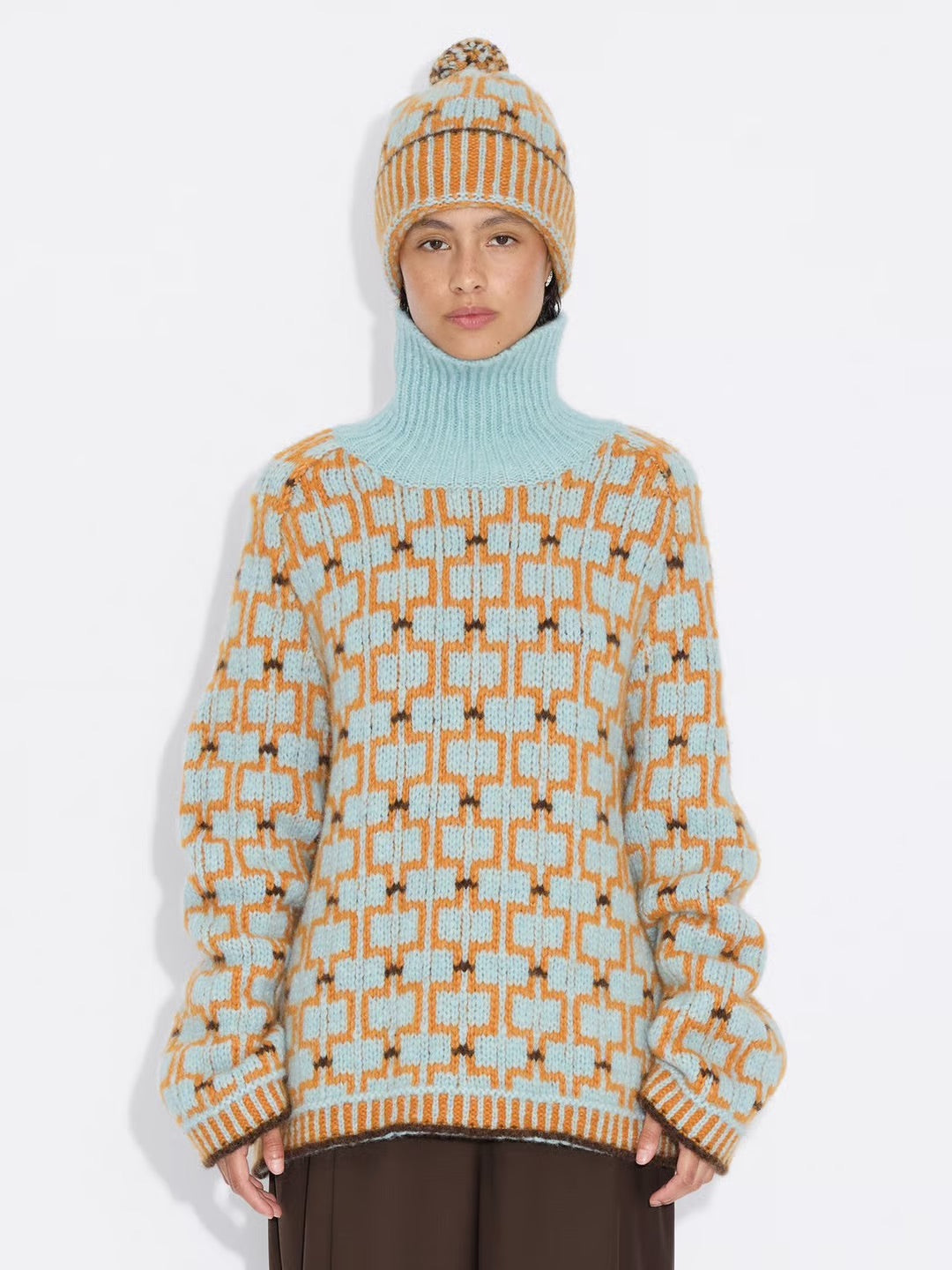 Norwegian Wool Turtleneck 25-04  Blue Mix