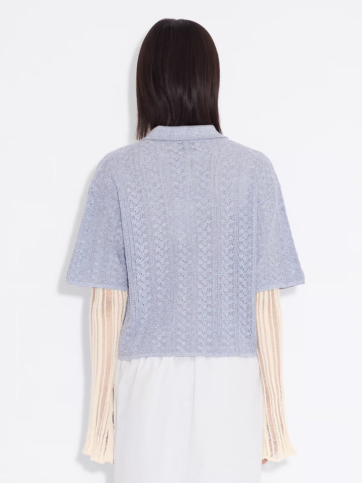 Kelp Crochet Shirt  Blue Mix